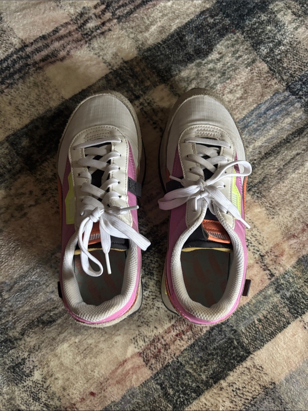 Puma Women’s Pink, White & Yellow Retro Runner Sneakers